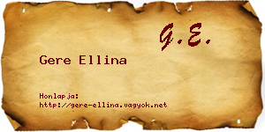 Gere Ellina névjegykártya